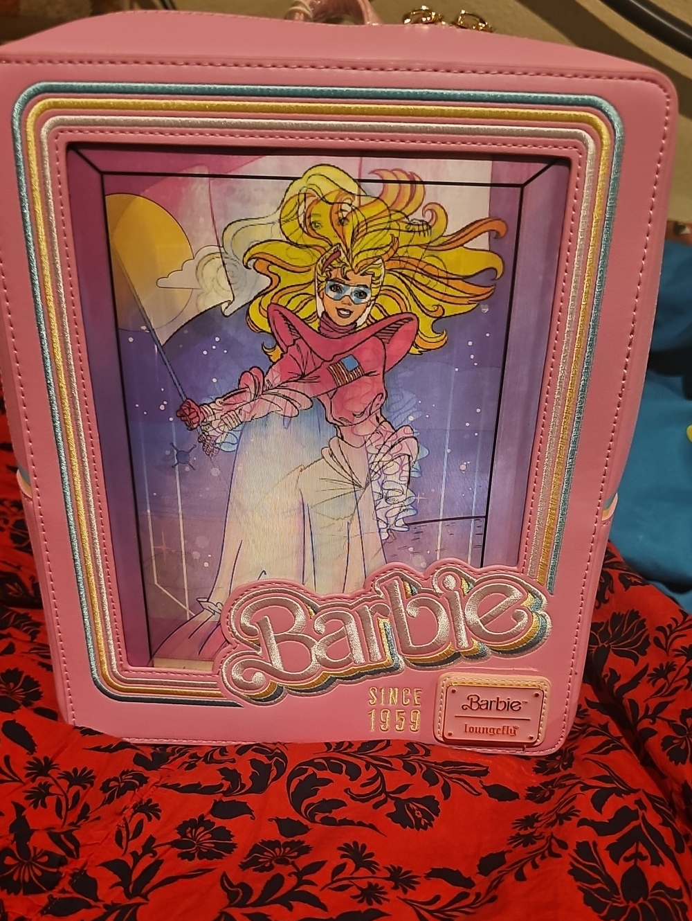 Barbie Pink Tablet Case with Rainbow Trim and Graphic Front
